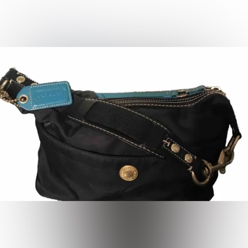 Coach black canvas tote bag